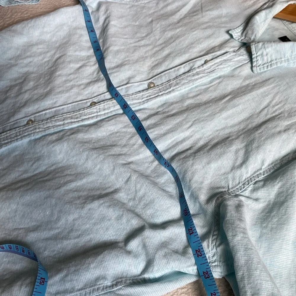 Men’s Banana Republic, linen / cotton shirt, LT, light blue - Picture 6 of 8